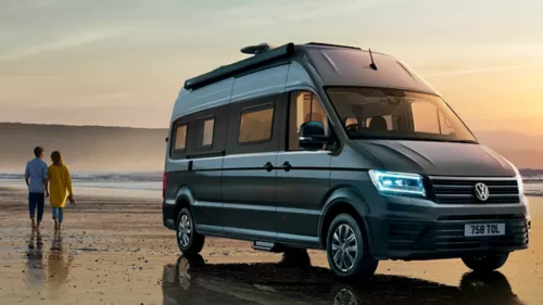 Volkswagen Grand California Parked on a beach