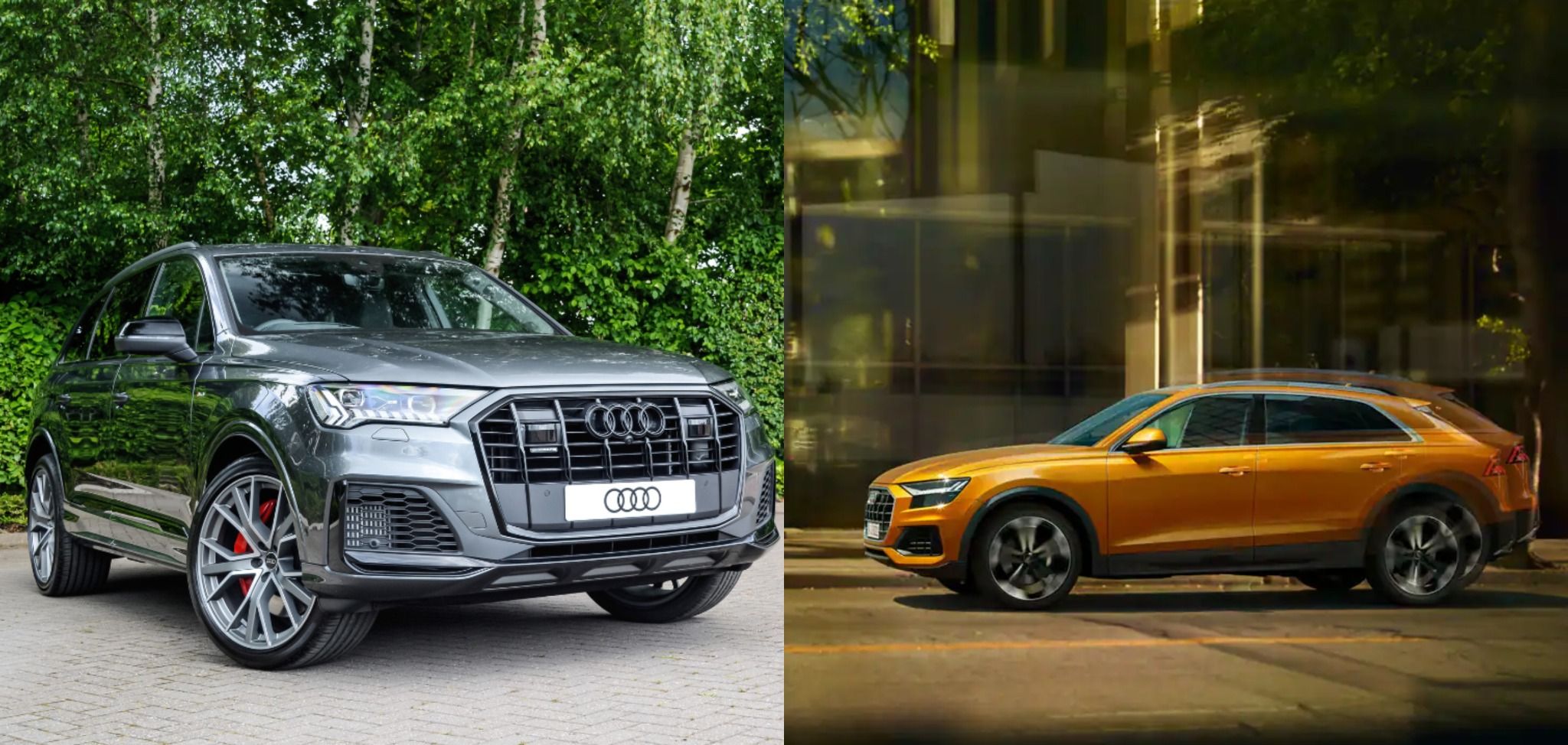 Collage of Audi Q7 VS Q8