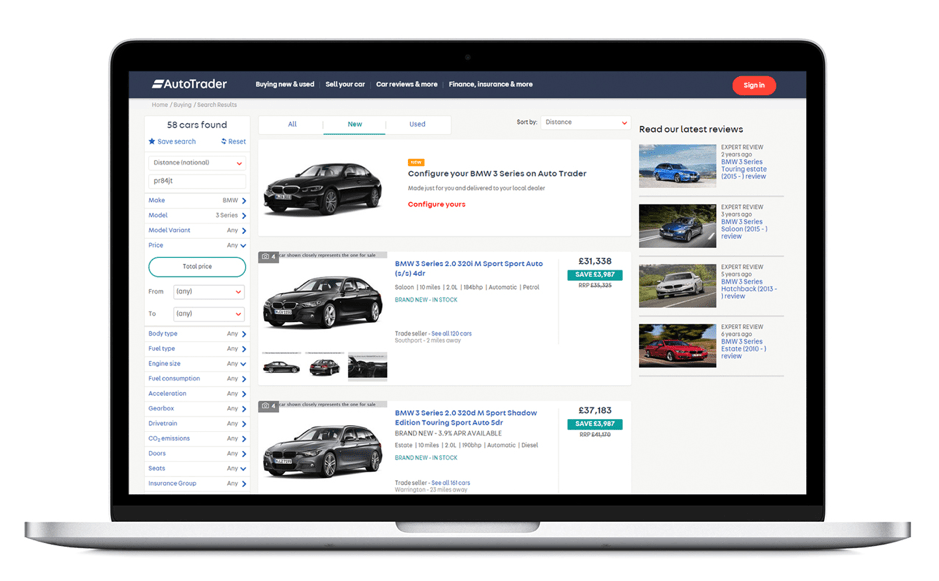 Autotrader screen