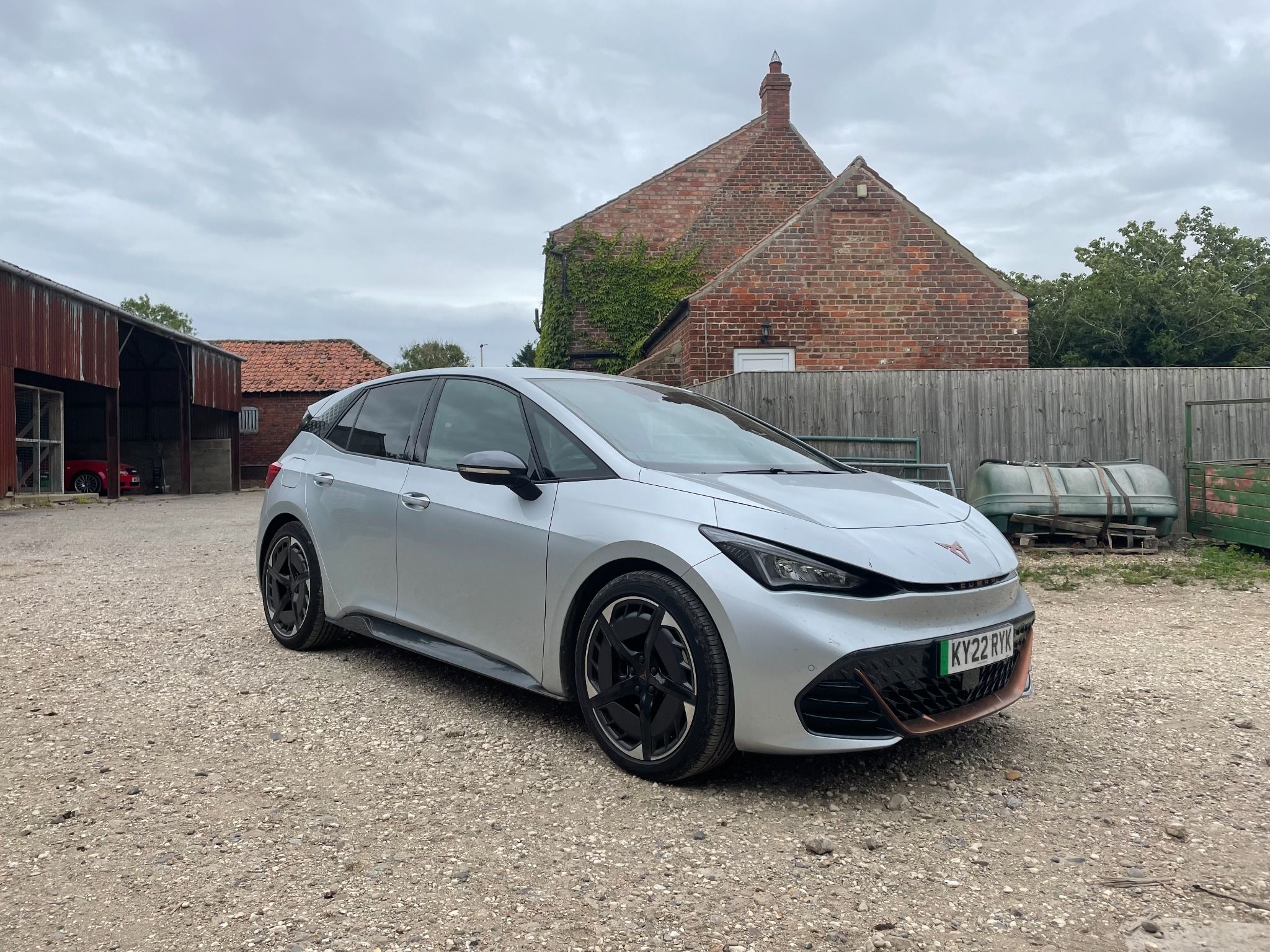 Silver CUPRA Born parked in car park