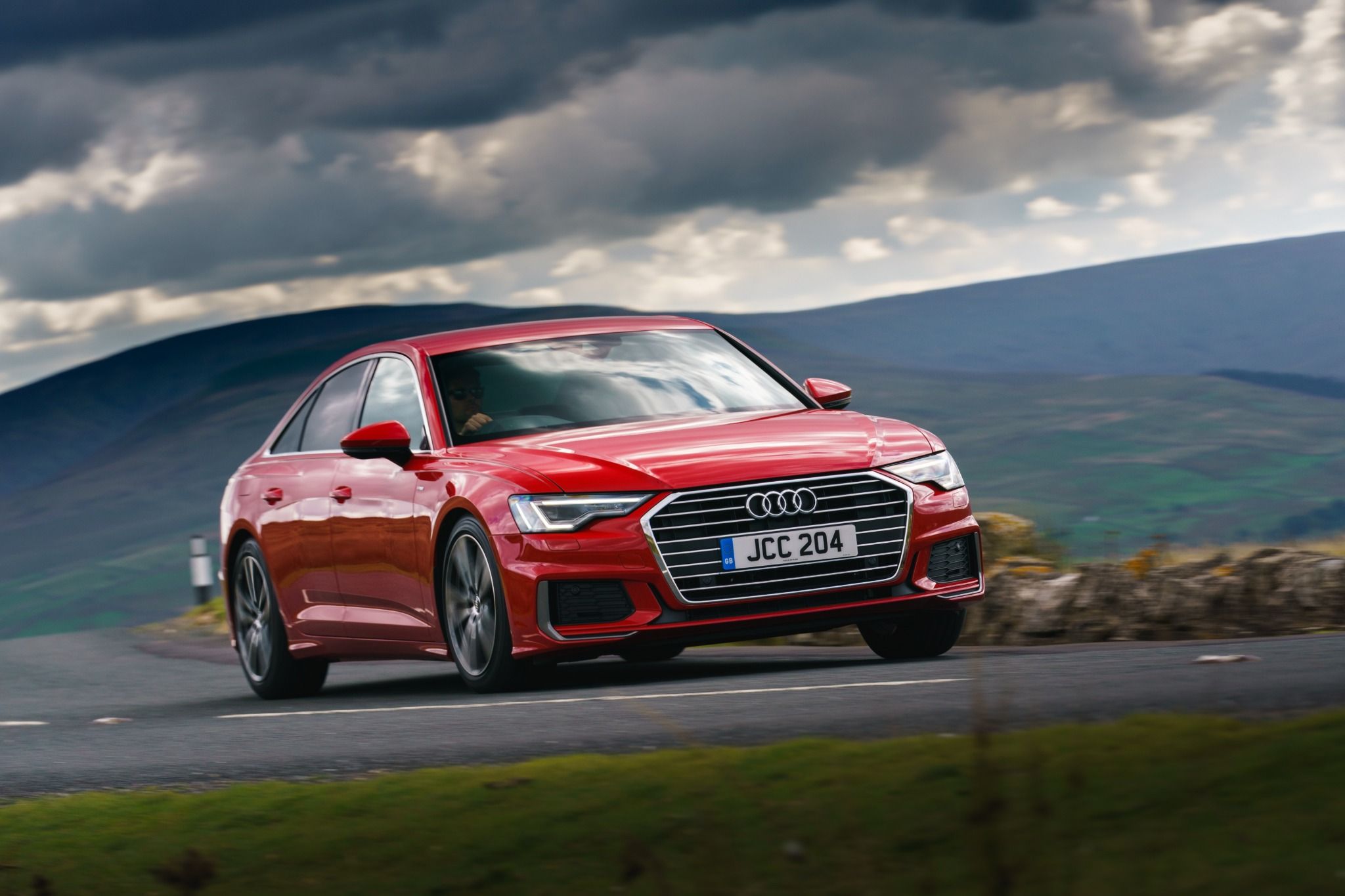 Red Audi A6 Saloon